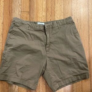 Goodfellow & Co Short Men 34 Khaki Khaki Flat Front Chino The Every Wear Short.